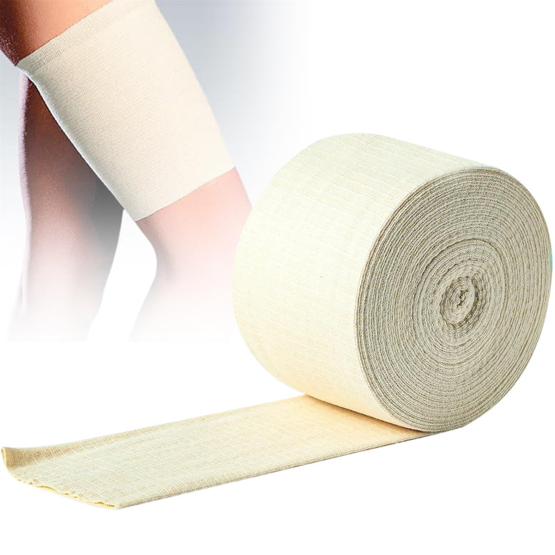 Elasticated Tubular Support Bandage Cotton Stockinette Tubing Size F Reusable Compression Sport Bandage Roll for Arm Leg Knee (3.9 Inch x 5.46 Yard)