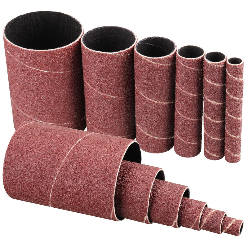 Spindle Sander Sleeves,12PCS Oscillating Sanders for Woodworking,60 Grit Sanding Drums for Dremel Rotary Tool, 4-1/2”Length,1/2”, 3/4”,1”,1-1/2”,2”,3”Diameter 60 Grit