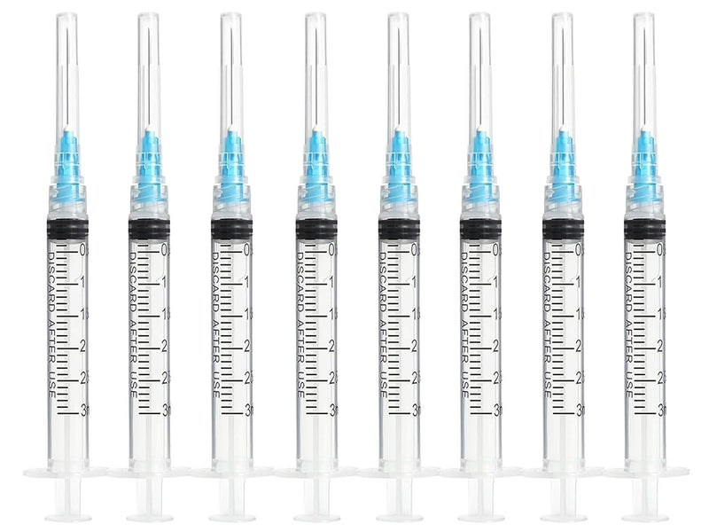 3ml Luer Lock Syringes with 23G, 1.0-inch Needle - Individually Sealed for Safe and Efficient Use (25Pack-3ml 23Ga 1inch) 25Pack-3ml 23Ga 1inch