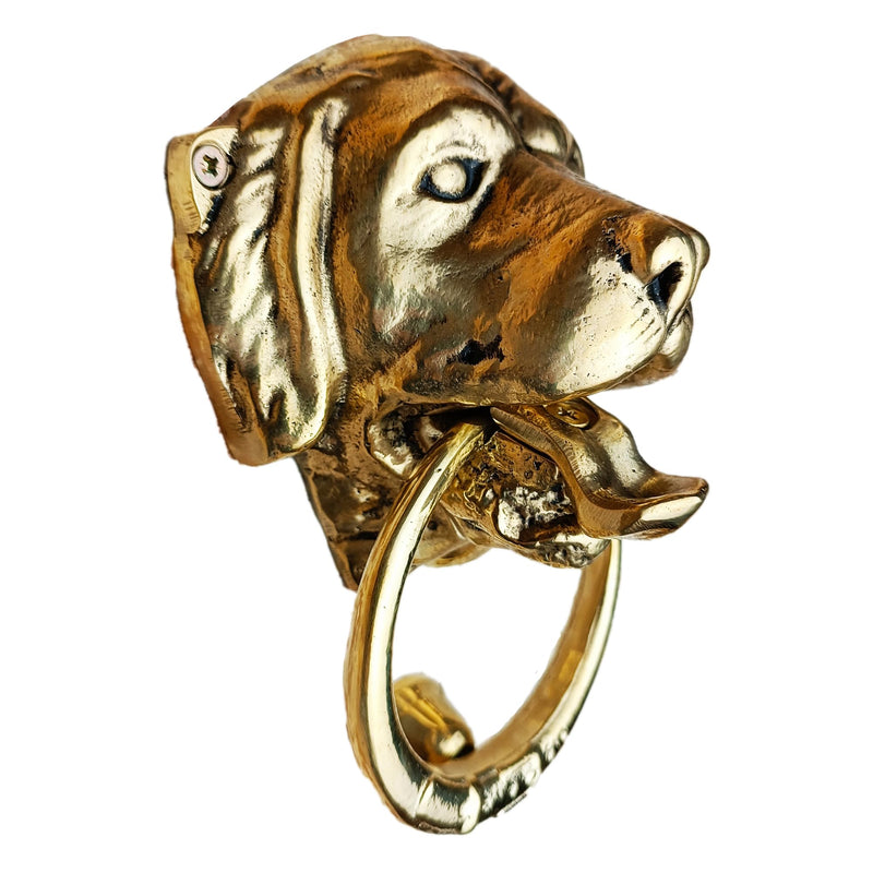 Dog Door Knocker, Solid Brass, 6.7 inches, Labrador Retriever Head, Front Door Ornament, Unlacquered Finish (Antique Brass) Antique Brass