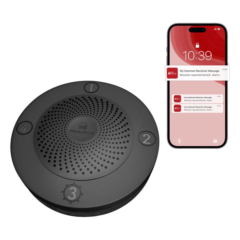 Emacros Pairable 1/2 Mile Long ReMACROS Pro 3 Driveway Alarm with Phone App - Solar Wireless Driveway Alarm (1 Receiver) 1receiver with WIFI