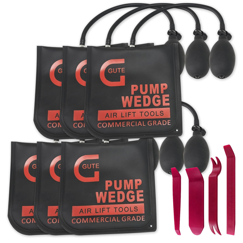 Gute Air Wedge Bag Pump, Strong Commercial Grade Air Wedge Bag Pump Professional Leveling Kit & Alignment Tool Bag in the Popular Medium Size (6 Pack)