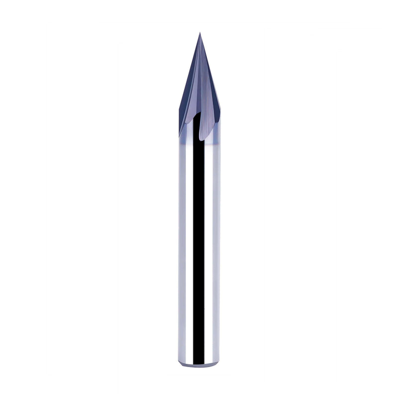 SpeTool 30 Degree V Groove Router Bit with Tiain Coated1/4 Inch Shank, 4-Flute Carbide Chamfer End Mill Carbide V Bit for CNC Engraving and Chamfering Lettering 1