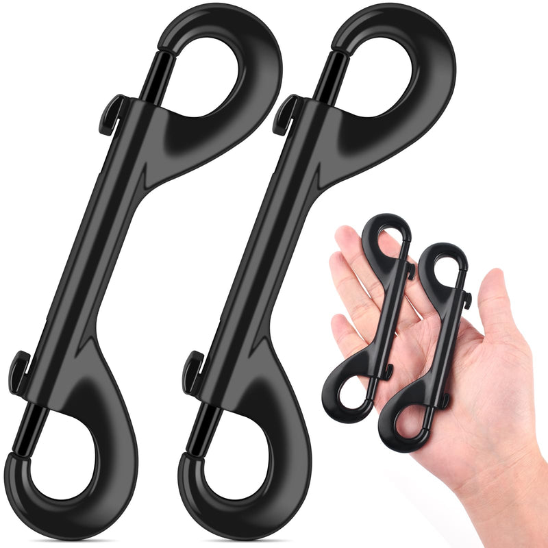 ERKOON Extra Large 4-7/10inch Double Ended Bolt Snaps Hooks 220lbs Load Capacity Zinc Alloy Double Sided Clips Heavy Duty Trigger Snap for Dogs Leashes/Water Bucket/Horse Feed/Hammocks (2 Pack) 2 Pack