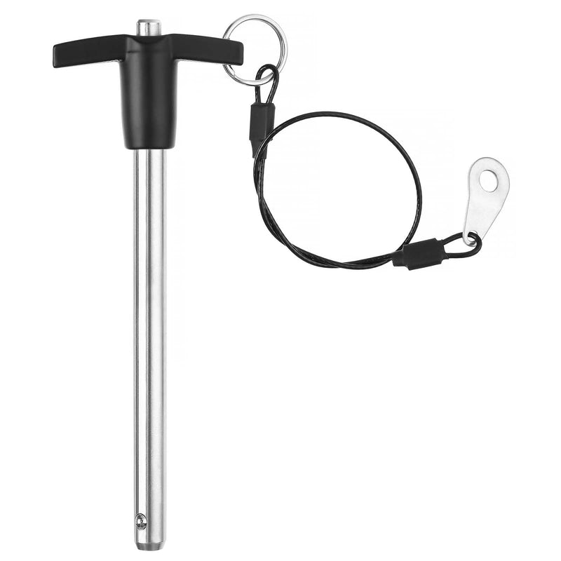 T Handle Quick Release Pin 3/8 Inch Diameter ,Stainless Steel Ball Locking Pin with Push Button Lanyard Cable Usable Length 3.94"(9.5*100mm) 9.5mm-100mm