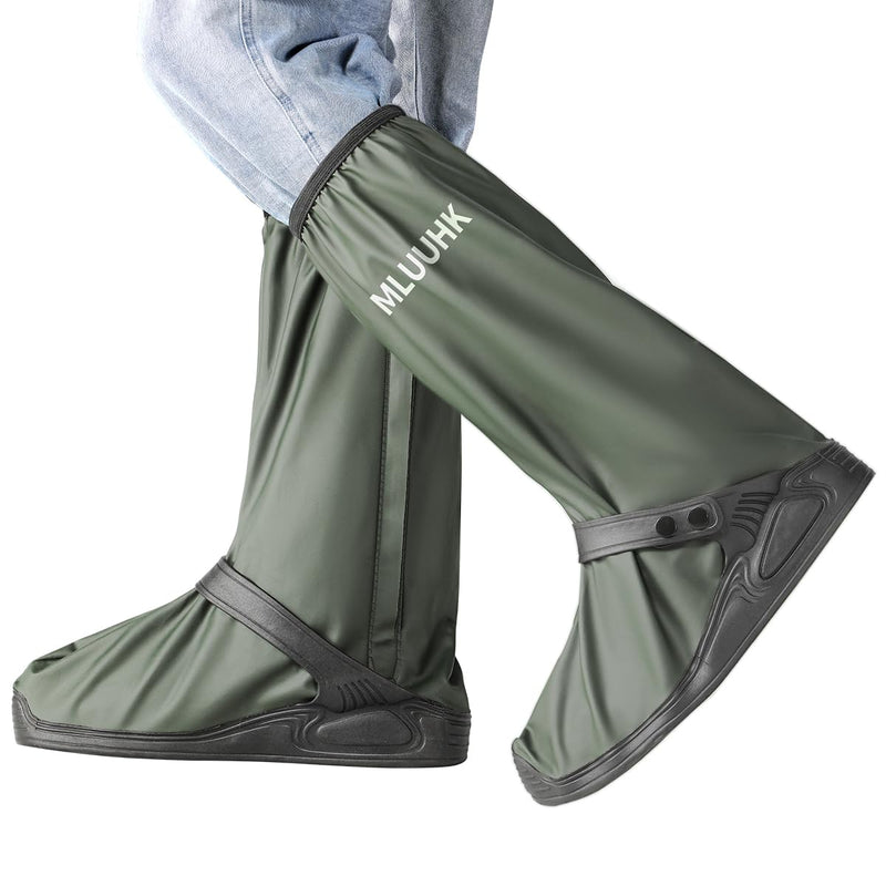 Rain Shoe Covers, Reusable Waterproof Rain Cover for Shoes, Non-Slip PVC Snow Boot Covers for Men and Women X-Large Green