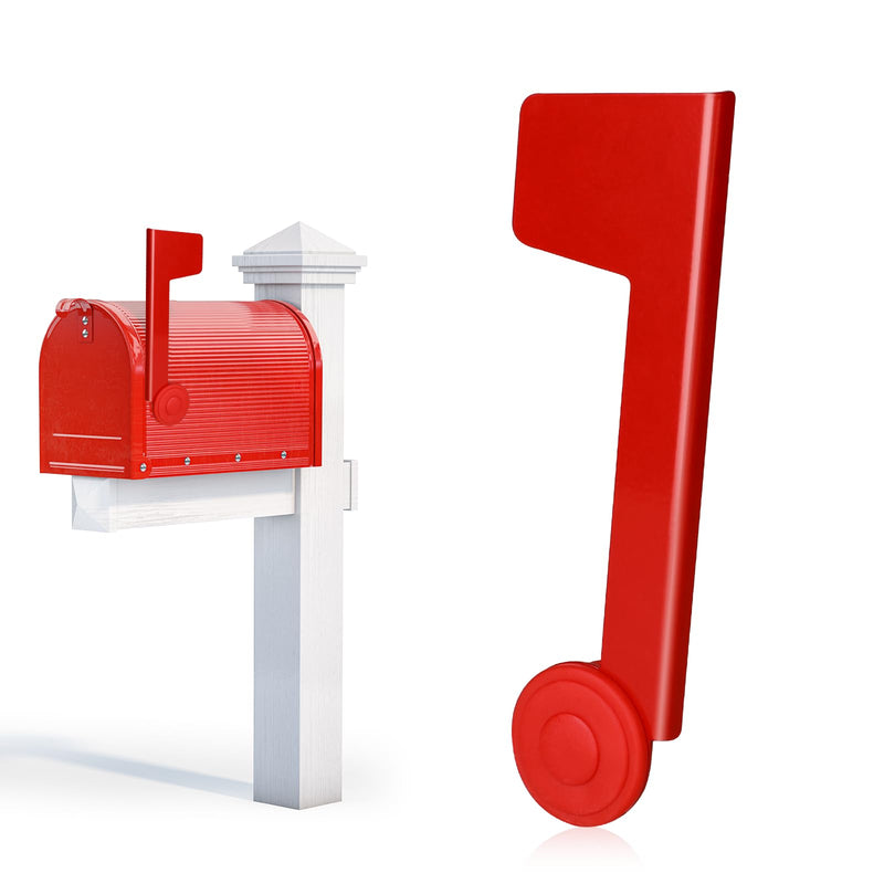 Mailbox Replacement Flag Kit Mailbox Red Flag Holder, Professional Mailbox Flag Galvanized Steel Including 1 Piece of Metal Mailbox Flag Replacement, 1× Red Washer, 1× Card Holder and 1× Card Strip Style - B