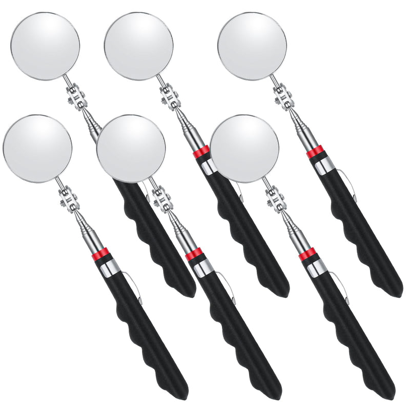 6 Pcs Telescoping Inspection Mirror,Retractable 30 Inch Mechanical Mirror Tool,Under Vehicle Inspection Mirror,Car Visual Reflector,Retractable Under Vehicle Detection Mirror Repair Tool