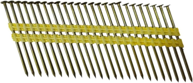 13-254-1M 21 Degree Framing Nails, 3-Inch x 0.120-Inch Round Head Plastic Strip Collated Framing Nails Smooth Shank Nails for Framing Nailer Gun (1,000 Counts) 3in. x 0.120in. 1M