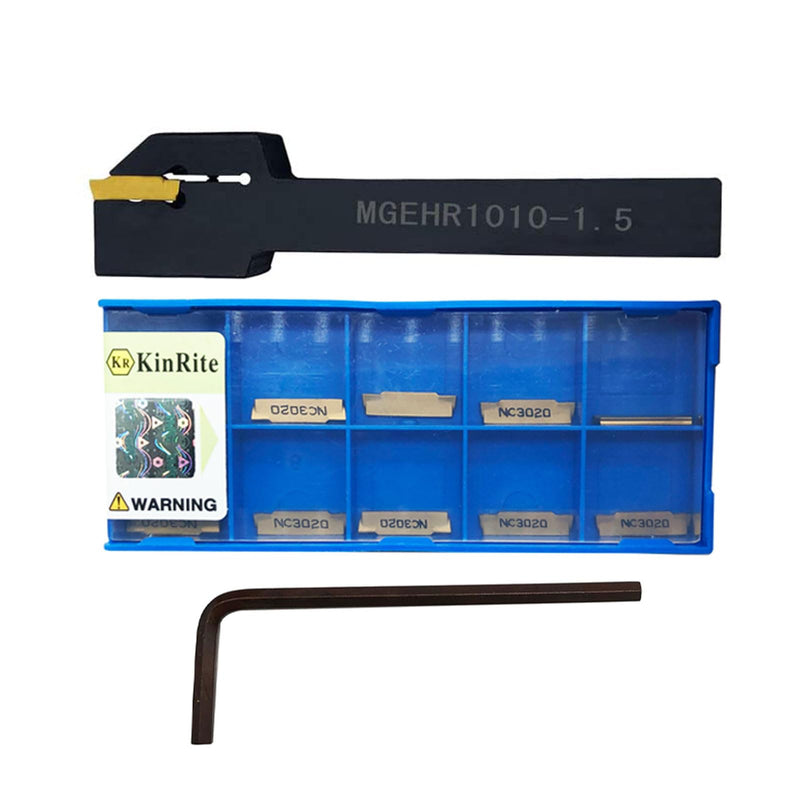 12pcs 3/8” Grooving Tool Holder MGEHR1010-1.5 with MGMN150 Grooving Insert Cut Off Parting Tools Turning Insert Carbide Insert for Steel Grooving Width 0.06" (3/8" Groovinng holder + MGMN150) 3/8" Groovinng holder + MGMN150