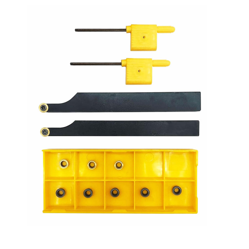 3/8",1/2" CNC Face Milling Turning Lathe Tool Holder SRACR1010/1212H06 with10pcs RCMT0602MO (R3) Carbide Turning Inserts Round milling Inserts (R3 Inserts with 2pcs Holders) R3 inserts with 2pcs holders