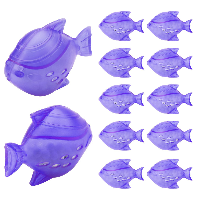 Funmit 12 Pack Universal Humidifier Cleaner Fish Compatible with Almost All Humidifiers and Fish Tanks, Purifies Water, Prevents Hard Water Build-Up, Reduces Scale, Purple