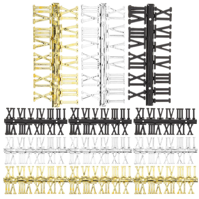 DIY Clock Numbers Kit: Roman & Arabic Numerals, 12 pcs, Modern Style, Unisex, All Seasons, Craft Clock Making Kit