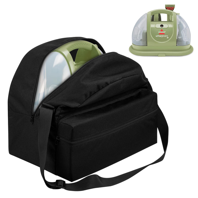 Storage Bag Compatible with Bissell Carpet and Upholstery Cleaner 1400B, Steam Cleaner Organizer Bag for Bissell Carpet Cleaner, Adjustable Travel Carrying Case with Extra Pocket for Accessories Blakc