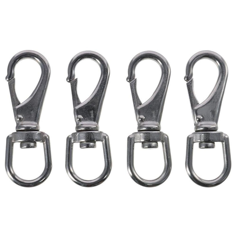 Scuba Diving Clips Silver High Strength Stainless Steel Spring Hooks Durable 3.5 Inch Swivel Eye Snap Hook Keychains
