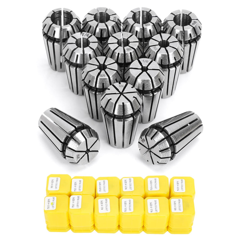 12pcs ER16 Spring Collet Set for CNC Engraving Machine and Milling Lathe Tool Workholding Engraving Collets
