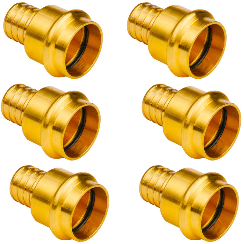 WHK 6 Pack 1" Press Pro press x 1" PEX Adapter Crimp Fittings Coupling 1" Press x 1" Pex