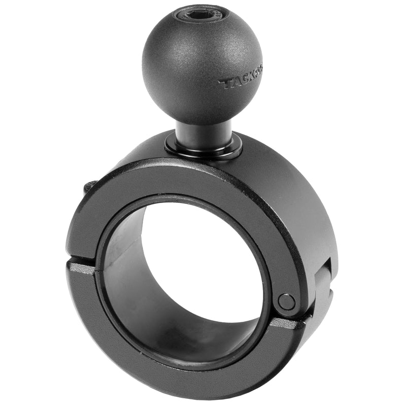 Tackform 25 Series BC1 Bar Clamp with 1" / B-Sized / 25.4mm Rubber Ball | Billet Aluminum With Rubber Insert For 1-3/8" and 1-1/2" Bars ONLY | Black | Compatible With RAM and ARKON 1-3/8" and 1-1/2"