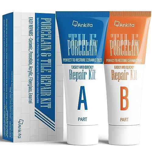 Ceramic Tile Repair Kit (White), Tile Repair Kit with Super Strong Adhesion, Floor Cracked Tile Filler for Cracks, Chips, Holes on Ceramic, Porcelain, Acrylic, Fiberglass, Enamel No.01 White