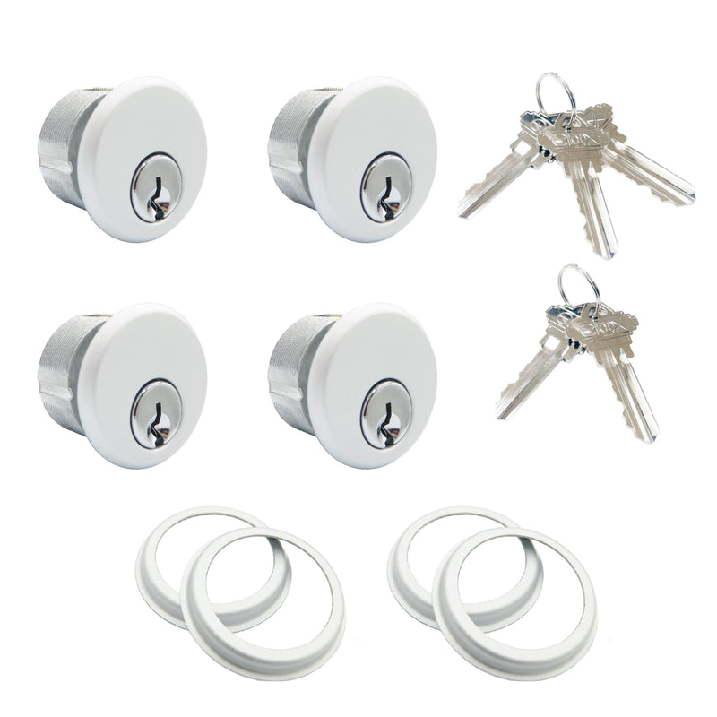 elox Storefront Zinc Mortise Cylinders for Adams Rite Commercial Storefront Door Lock 2 Pairs of KA (aka: Key Aliked or Matching Keys) Packed in Aluminum Finish