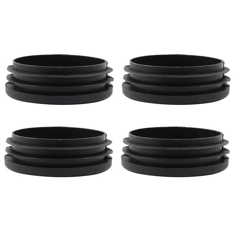 4 Pack 3 Inch (76mm) Round Plastic Hole Plugs, Black Pipe Tubing End Cap for Round Metal Tube Diameter: 3" 4 Pcs