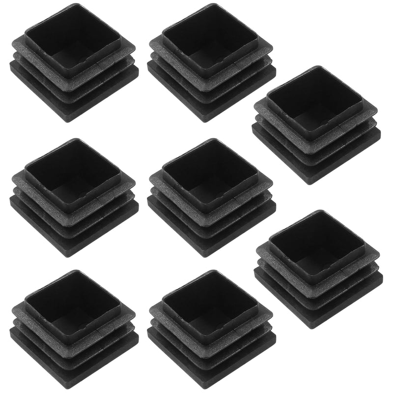 8 Pack 1-1/4" Square Plastic Plugs, Black Tubing End Caps Plugs Insert for Square Tube and Furniture Legs Length: 1-1/4" 8 Pcs