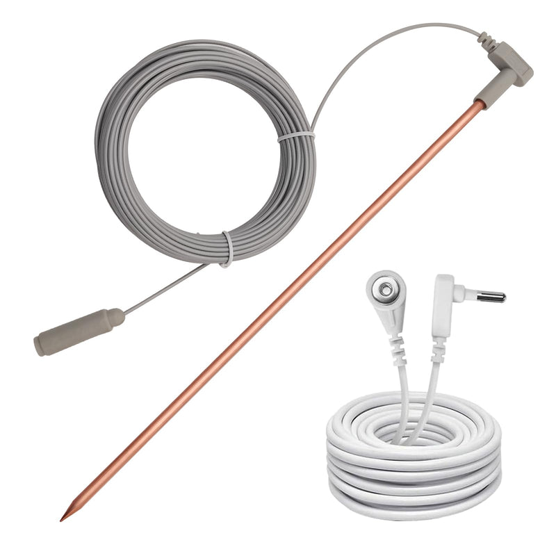 Copper Grounding Rod with 40ft Female Ground Cord, Portable Ground Rod Kit,Great for Grounded Earth Connected Products, Easy to Use with Grounding Mat, Grounding Sheet, Pillowcase, Blankets(1 Pack) Pure Copper Grounding Rod(1 Pack)