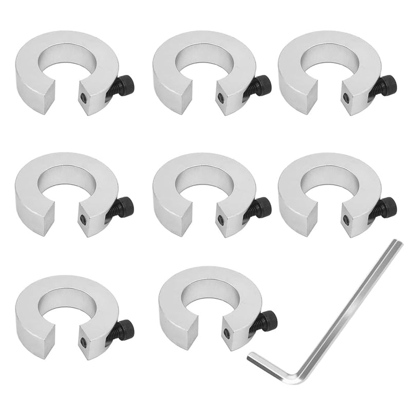 8PCS SBR16 16mm Linear Rail Stop Collars Aluminum Alloy Shaft Limit Fixing Rings CNC Parts Tool Linear Rail Shaft Stop Collars For SBR16 8