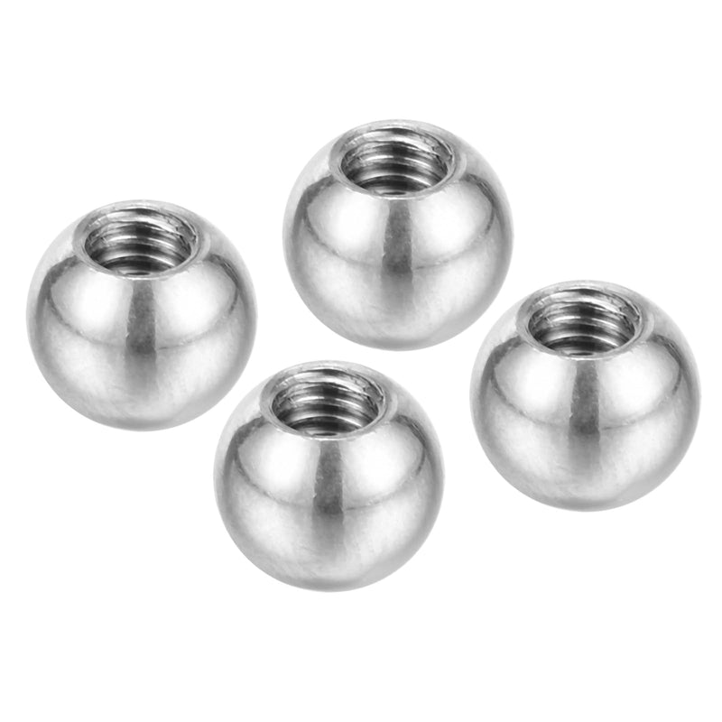 PATIKIL M4x8mm Ball Nuts Knob, 4 Pack Female Thread 304 Stainless Steel Round Blind Hole Screw Cap Cover for Lighting Machinery DIY Decoration, Silver