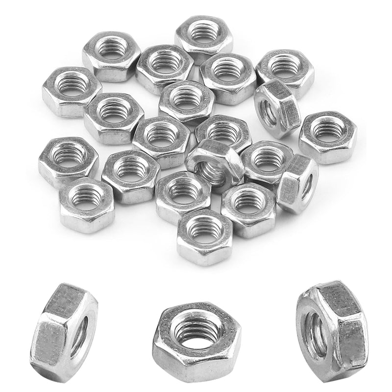 200pcs M3-0.5 Hex Nut, 304 Stainless Steel, M3 x 0.5mm Tiny Nuts Fasteners, Hex Drive, Metric, Right Hand, Small Replacement Nut with Plastic Case