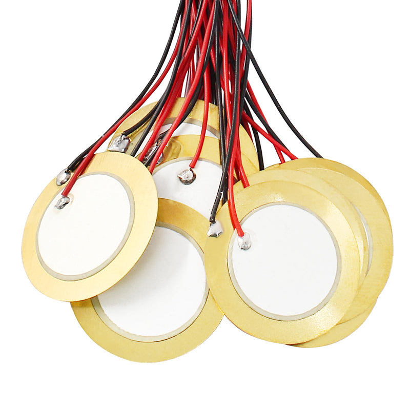 20Pcs 27mm Piezo Discs with 3.81" Leads Mic Drum Trigger Acoustic Pickup CBG Guitar Piezo Amplifiers Discs Transducer