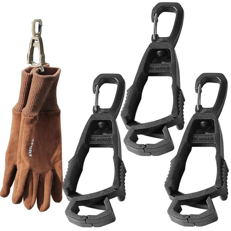3pcs Glove Clips, Glove Holder, Glove Clips For Work, Work Gloves, For Duty Belt, For Construction Black
