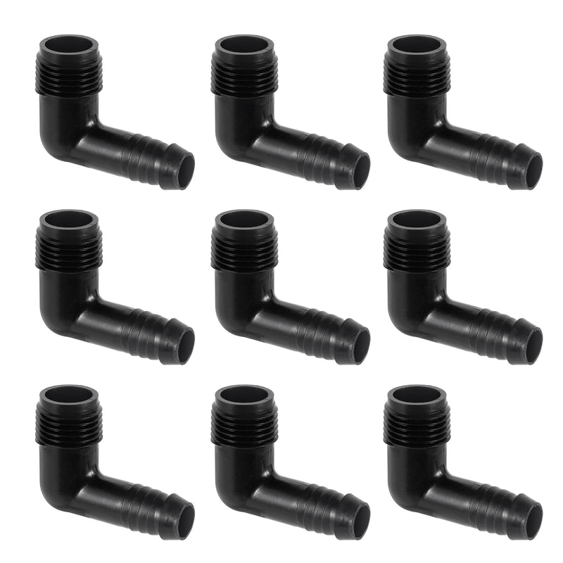 10pc Drip Irrigation Adapter 1/2"X1/2" 90-Degree Elbow NPT Male Pipe Fitting (1/2 male to 1/2 tubing) 1/2 male to 1/2 tubing
