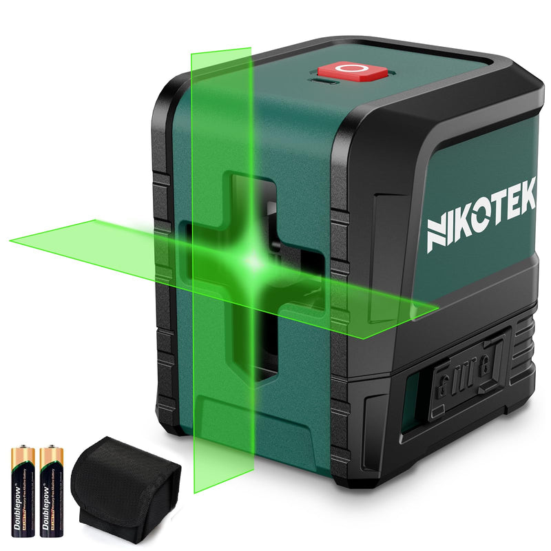 Laser Level, Self-leveling Green Line Laser With Horizontal and Vertical Lines for Construction and Picture Hanging, Battery Included