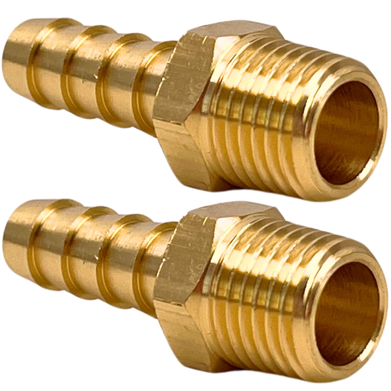 2pcs Brass Hose Barb Fitting 5/16" Barb x 1/4" NPT Male Adapter Barbed by CX WONDERLAND