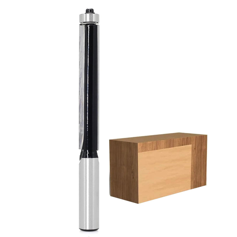 Extra Long Flush Trim Router Bit 1/2 Shank, 3-Inch Height X 1/2-Inch Diameter, Carbide Tipped, Top Bearing Template Flush Cut Trim Router Bit, for Woodworking Trimming Extra Long Trim Bit 3-Inch