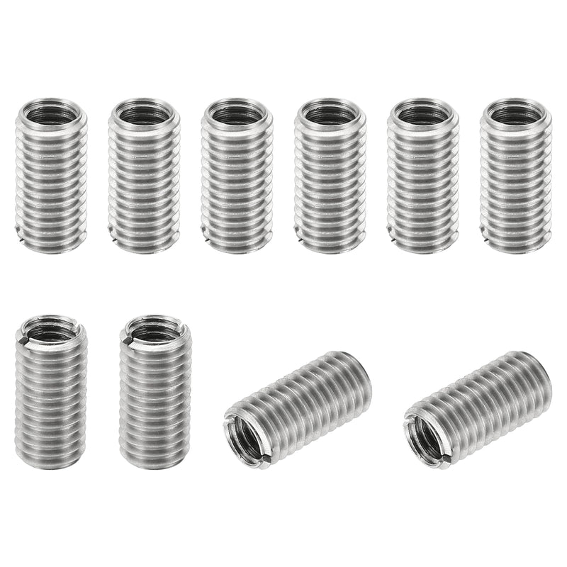 PATIKIL Thread Adapters Sleeve Reducing Nut, 10 Pcs M10x1.5 Male to M8x1.25 Female Repairing Insert Nut Screw Reducer Stainless Steel Fastener 20mm M8xM10x20mm