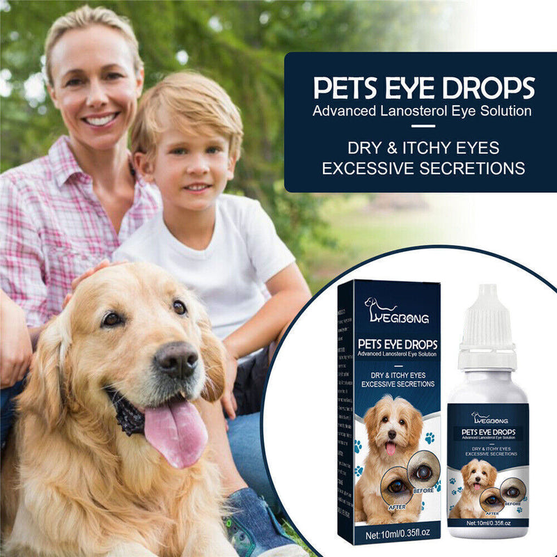 QQCherry Cataract Drops for Dogs, Dog Eye Drops, Effective Dog Eye Infection Treatment Dog Eye Cleaner Cataract Eye Drops, Improve Vision Clarity, Relieve Red Eyes & Allergy Symptoms(2 x 10 mL) - PawsPlanet Australia
