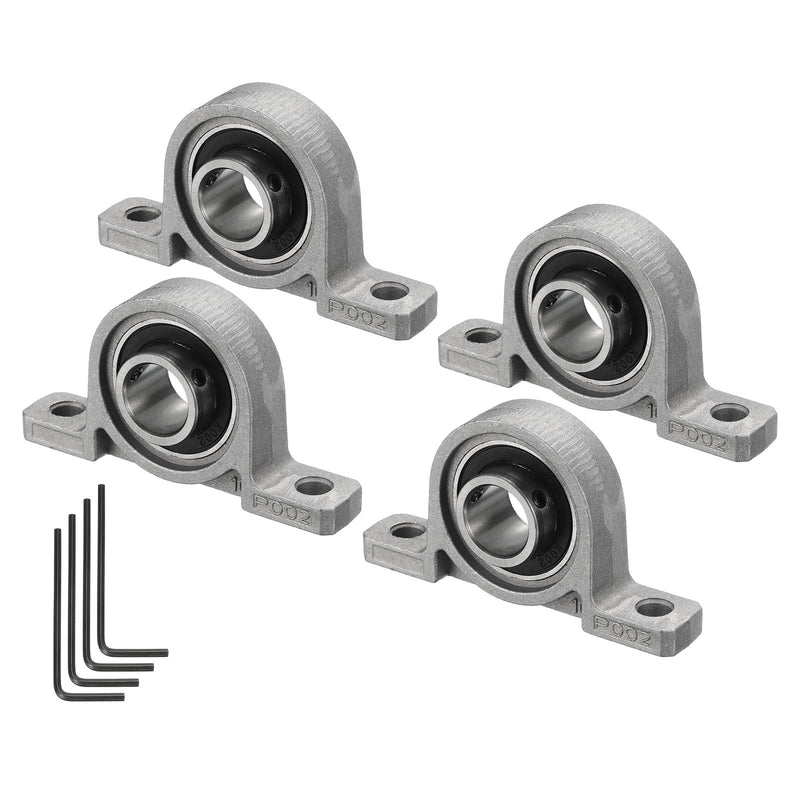 uxcell 4pcs KP002 Flanged Pillow Block Bearings 15mm Bore, Zinc Alloy Self Aligning Flange Mounted Bearings