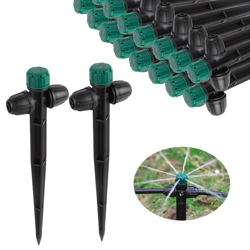 Drip Irrigation Emitters for 1/4" Tubing,Adjustable 360 Degree Automatic Irrigation Dripper on 6.5" Arrow Stake for Garden Irrigation System(30Pcs Irrigation Drippers) 30Pcs Irrigation Drippers