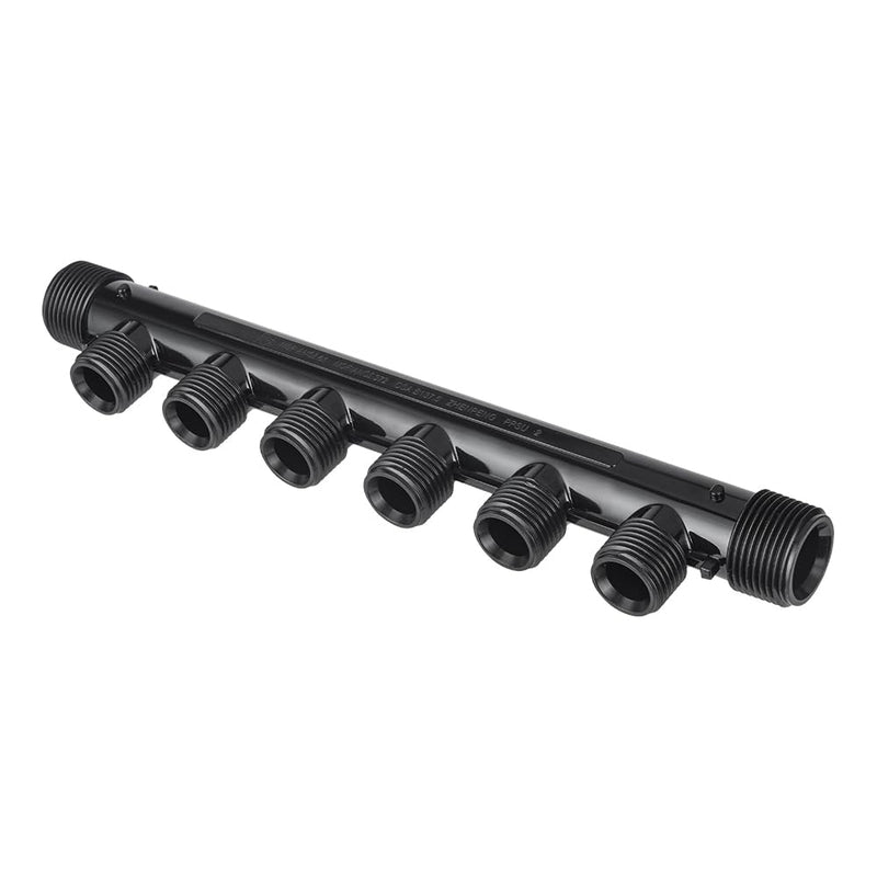 EFIELD 6 Port Poly Manifold, 3/4" Trunk with 3/4" Male NPT Adapter Connection, 1/2" Male NPT Ports (6 Ports),