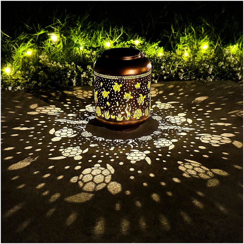 Sea Turtle Solar Lanterns Outdoor Waterproof,Hanging Solar Lights Sea Turtle Gifts for Women Metal LED Decorative Light for Yard,Patio,Lawn,Tabletop,Pathway,Landscape,Garden Decor 1.0