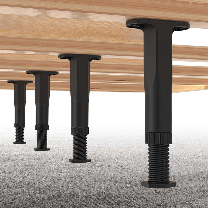 4 PCS (8.3"-14.5") Adjustable Bed Frame Support Legs, Frame Center Slats Heavy Support Leg,Durable Furniture Suport Legs for Frame/Sofa/Dresser/Table, Legs Furniture Replacement Parts 4pcs (8.3"-14.5")