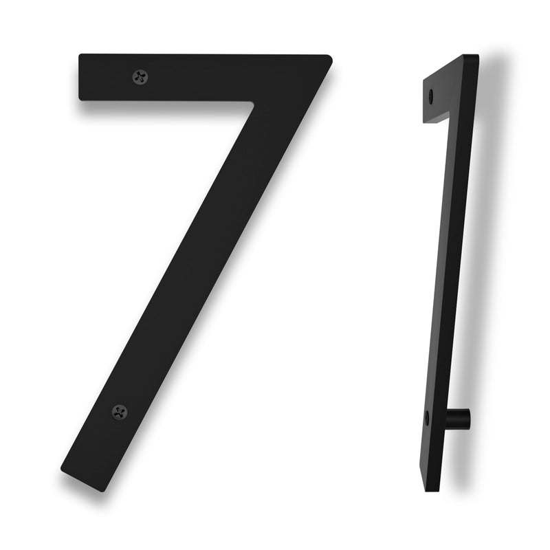 10 Inch Modern Floating House Numbers for Outside, Large Black Address Number with Nails Kit & Template, Easy to Mount for Exterior House Address - Ideal for Garage Gates, Streets, and Farmhouses, Numbers for Address on House (Number 7)