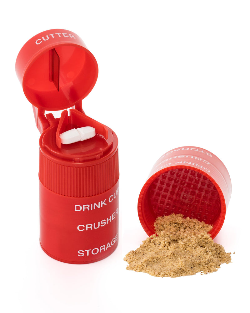 Pill Crusher Cutter and Grinder Cut and Crush Combo with Drinking Cup, Storage, by easycare