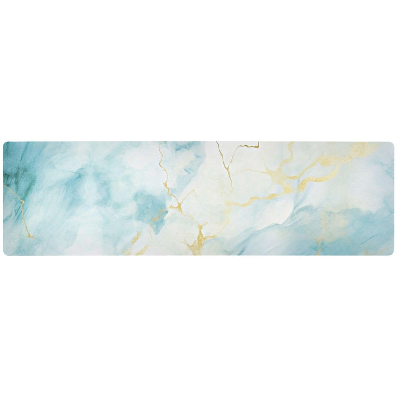 Heat Resistant Table Runner&Trivet Runners Anti Slip Waterproof Trivets for Hot Dishes and Pans Kitchen Farmhouse Wedding Party Countertops Decoration 12X39 in Blue Marble Texture Blue Marble Texture22