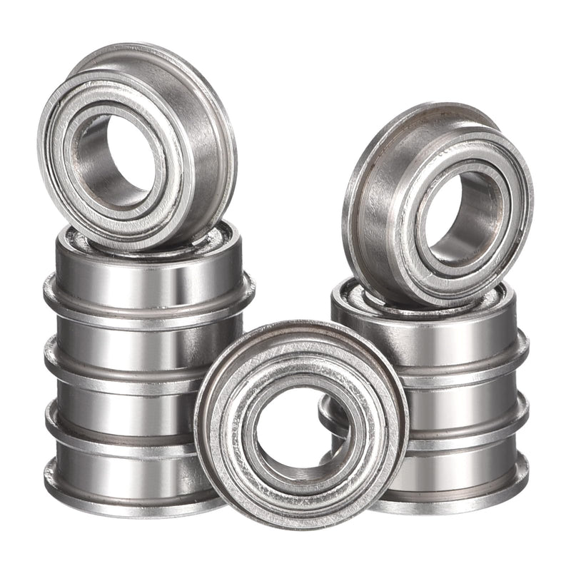 F685ZZ Flanged Ball Bearing, ID 5mm x OD 11mm x Width 5mm Miniature Bearings, Double Metal Shielded Deep Groove Bearings, Pre-Lubricated (GCr15) Chrome Steel 10pcs 10 F685ZZ 5mmx11mmx5mm