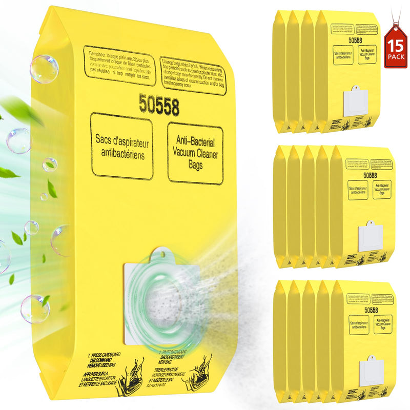 15 Pack Canister Vacuum Cleaner Bags Compatible with Kenmore Canister Type C/Q 5055, 50555, 50557, 50558 and Type C-5, C-18, 53292, 200 Series, 400 Series, 600 Series, 700 Series, 800 Series Vacuum 15 Pack