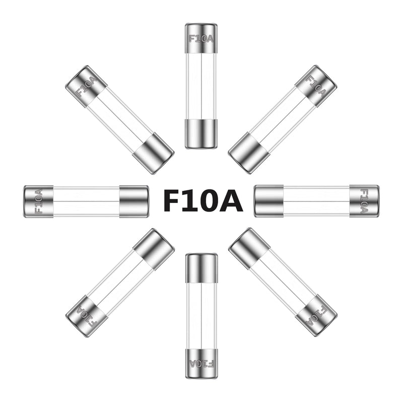 10A 250V 5x20MM Fast Blow Glass Fuse 10 Amp 250 Volt 0.2 x 0.78 Inch Fast-Acting Tube Fuses F10AL250V (Pack of 30Pcs) F10A