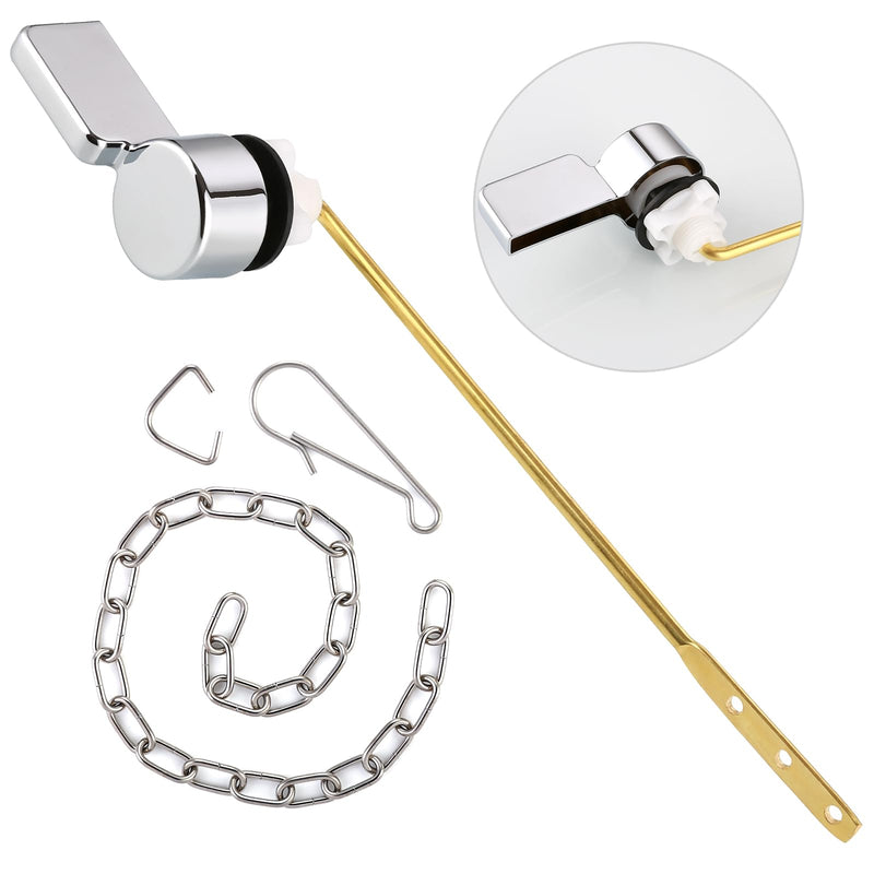 Houtingmaan Toilet Handle Replacement Kit,Toilet Handle Lever for Most Front Mount Toilets, Universal Brass Toliet Flush Handle Lever with Stainless Steel Flapper Chain,Chrome Front Mount-Chrome - NewNest Australia